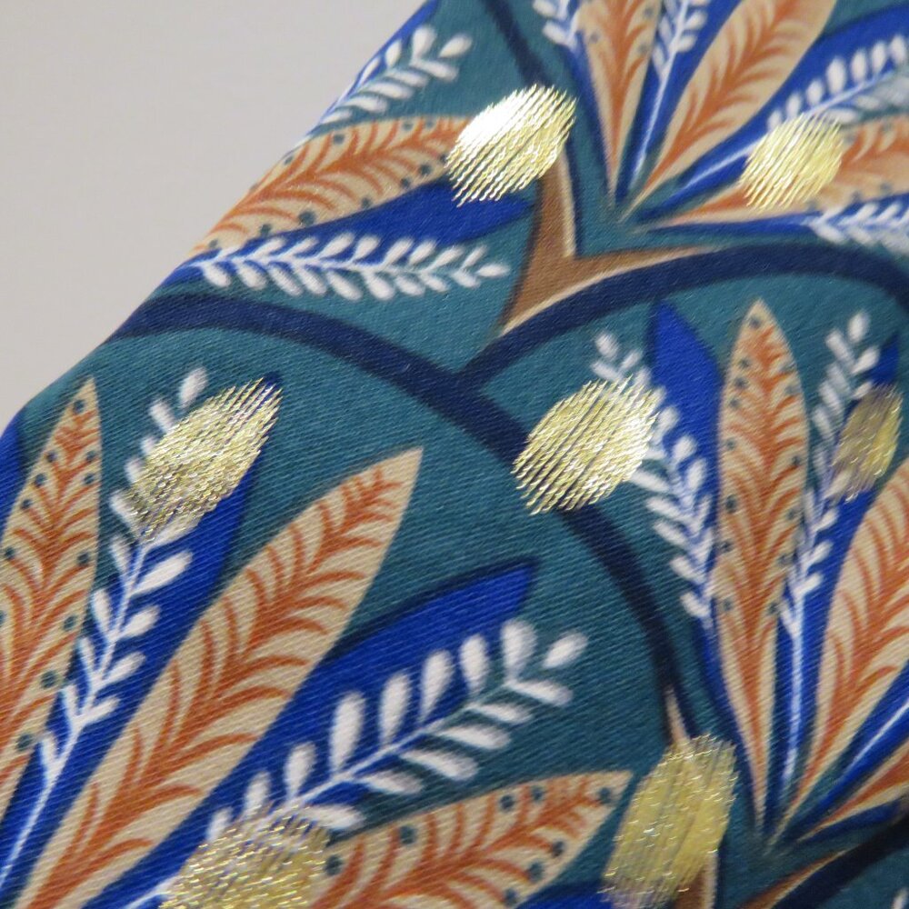 ANTHROPOLOGIE TRAFFIC PEOPLE Metallic Leaf Print Wide Leg Jumpsuit Boho - Size M - Picture 4 of 16